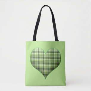 Bolso De Tela Corazón retro de platillo verde de corazón St Patr