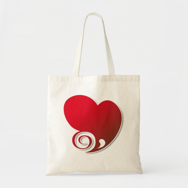 Bolso De Tela Corazón Rojo (Frente)