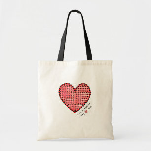 Bolso De Tela Corazón rojo