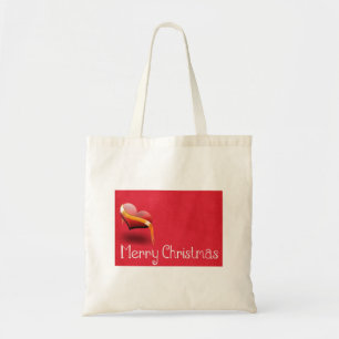 Bolso De Tela Corazón Rojo de Feliz Navidad Decorativo Personali
