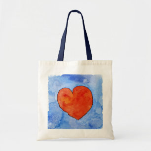 Bolso De Tela Corazón rojo en el azul 2011