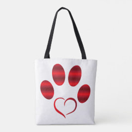 Bolso De Tela Corazón Rojo Pata