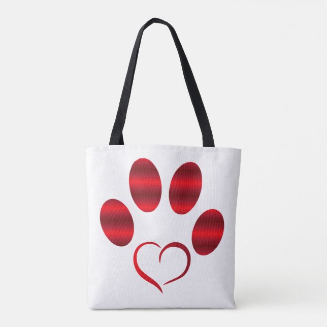 Bolso De Tela Corazón Rojo Pata (Reverso)