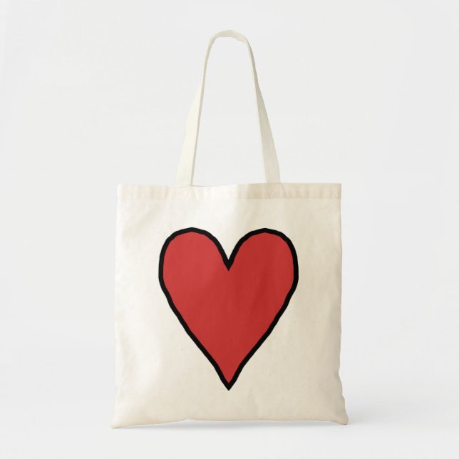 Bolso De Tela Corazón Rojo Pequeño de Amor 10 (Frente)