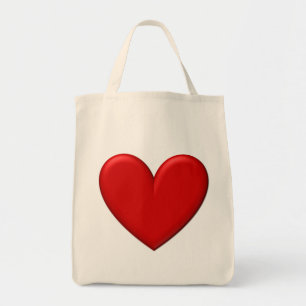Bolso De Tela Corazón Rojo Puffy