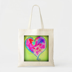 Bolso De Tela corazón rosa