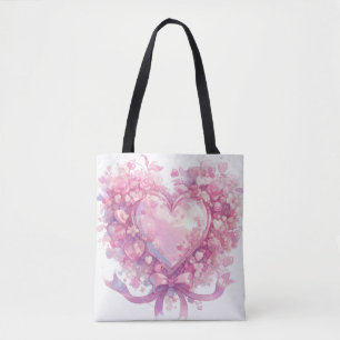Bolso De Tela Corazón rosa de amor