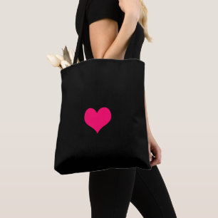 Bolso De Tela Corazón rosa negro