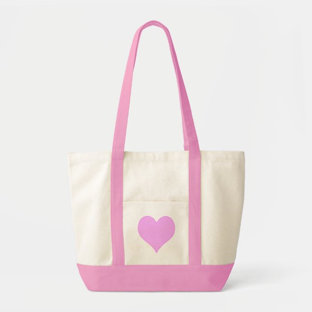 Bolso De Tela Corazón rosado (Frente)