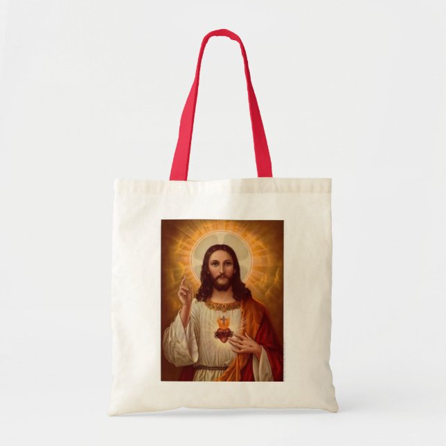 Bolso De Tela Corazón sagrado de Jesús (Frente)