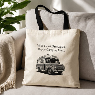 Bolso De Tela Corazón Salvaje Espíritu Libre Mamá Feliz Acampand