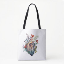 Corazón sobrepoblado con flores (corte) - anatomía