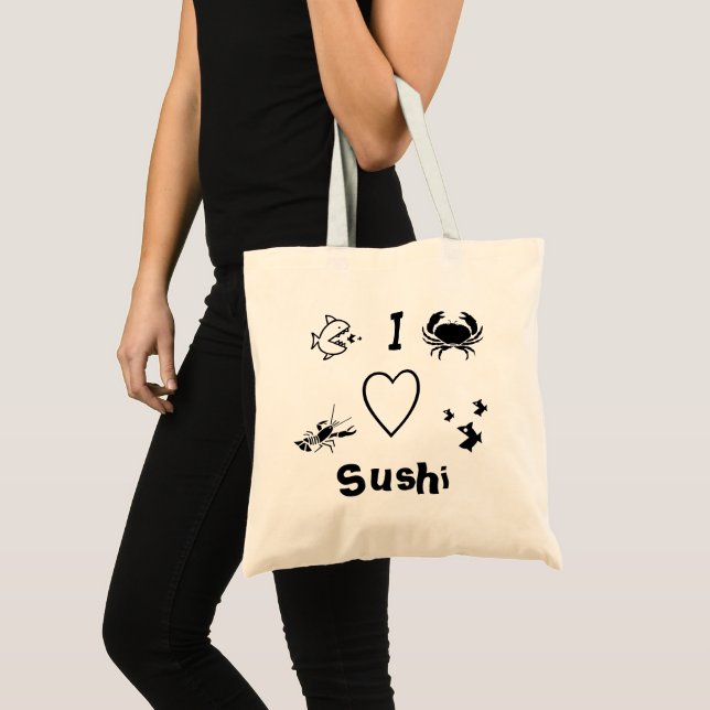 Bolso De Tela Corazón Sushi (Anverso (producto))