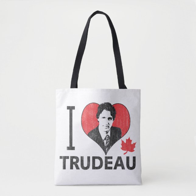 Bolso De Tela Corazón Trudeau (Anverso)