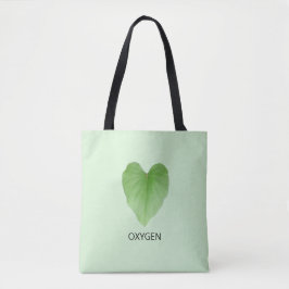 Bolso De Tela Corazón verde moderno en forma de hoja de planta