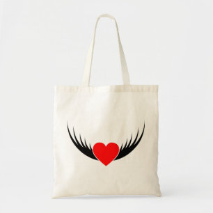 BOLSO DE TELA CORAZÓN VOLANTE