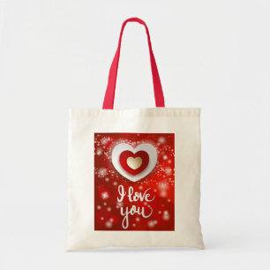 Bolso De Tela Corazón y estrellas en rojo