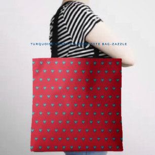 Bolso De Tela Corazón y flecha turquesa