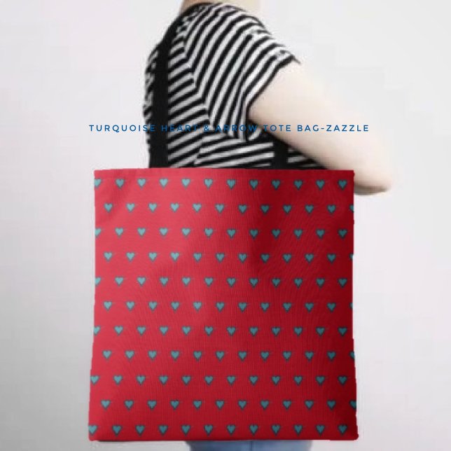 Bolso De Tela Corazón y flecha turquesa (Subido por el creador)