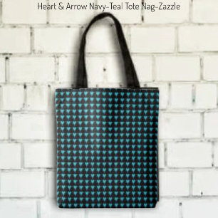 Bolso De Tela Corazón y flecha - Verde azulado de la marina