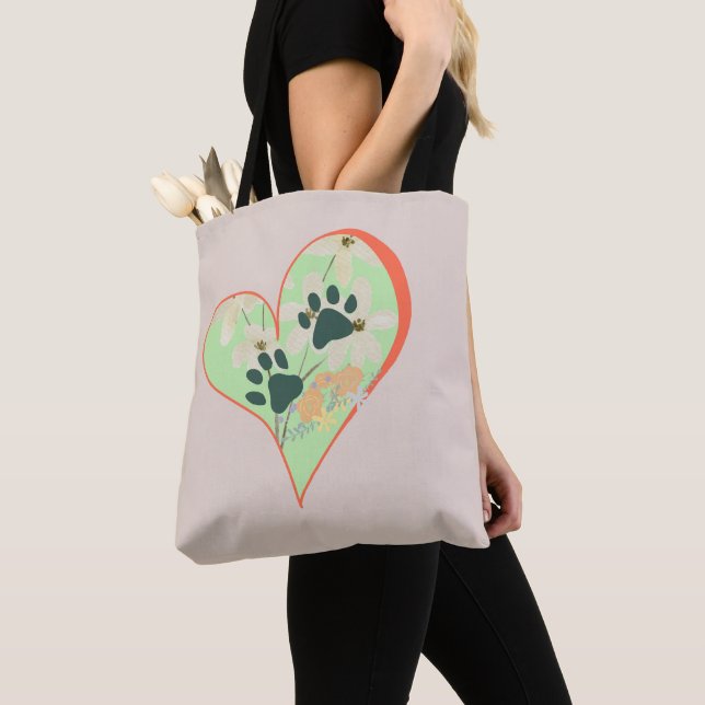 Bolso De Tela Corazón y garras (Detalle)