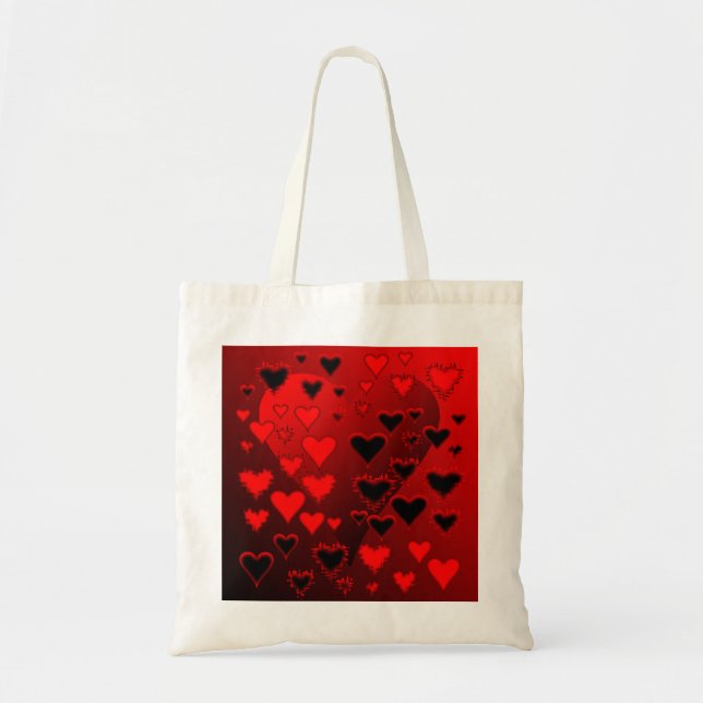 Bolso De Tela Corazones (Frente)