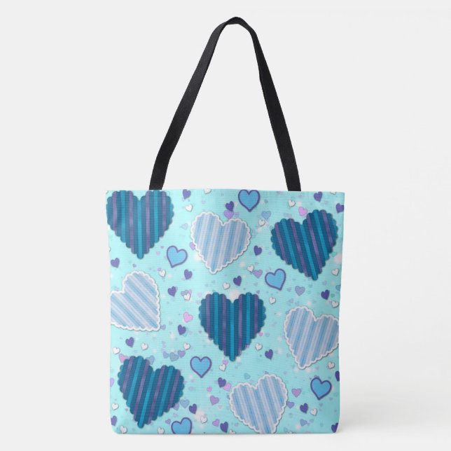 Bolso De Tela Corazones (Anverso)