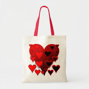 Bolso De Tela Corazones