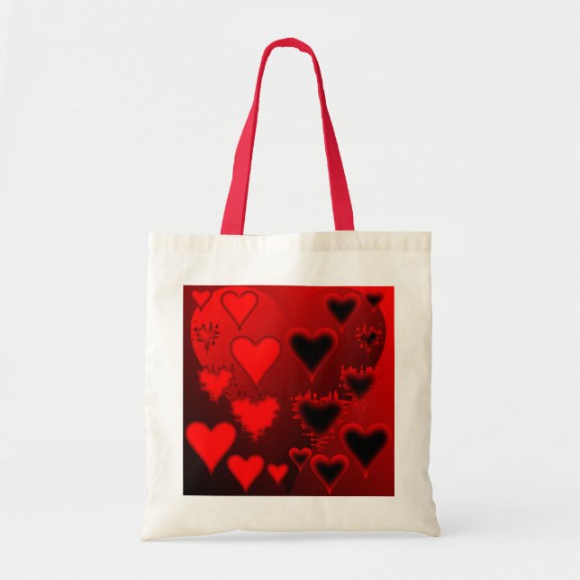 Bolso De Tela Corazones (Frente)