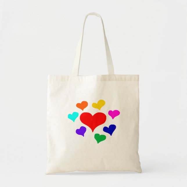Bolso De Tela Corazones (Frente)