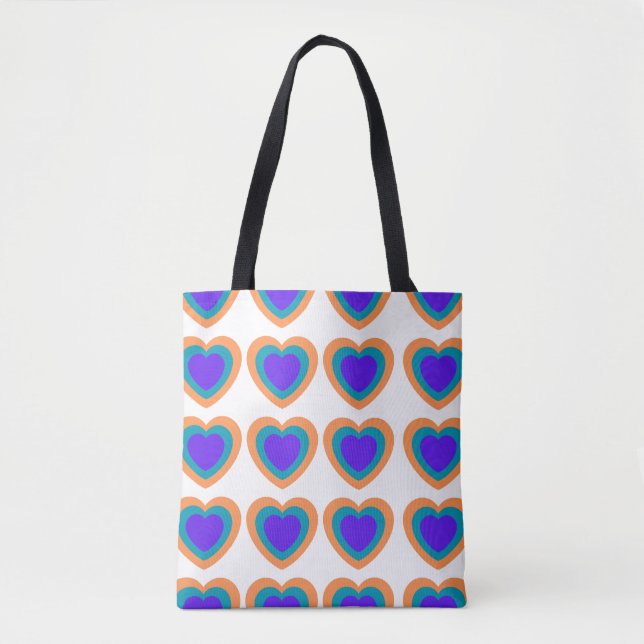 Bolso De Tela Corazones (Anverso)