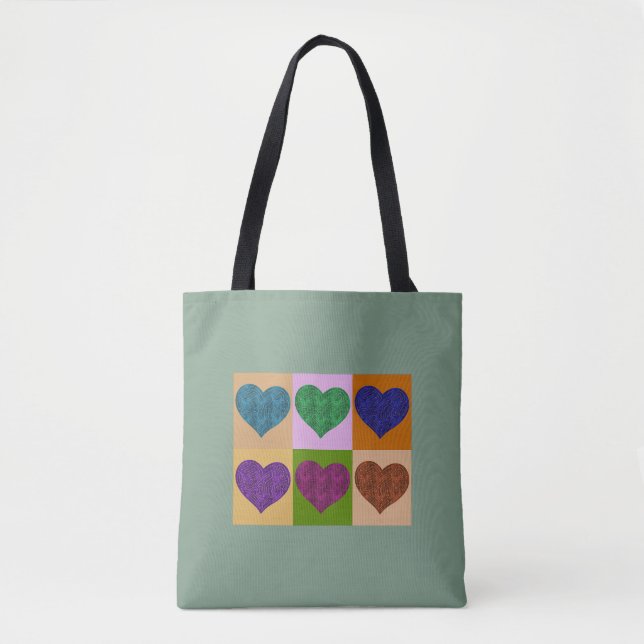 BOLSO DE TELA CORAZONES A-MAZE-ING (Anverso)
