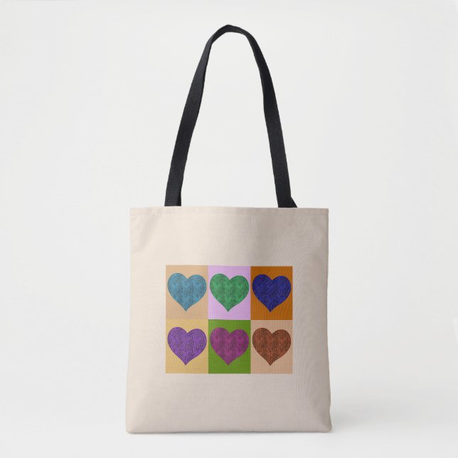 BOLSO DE TELA CORAZONES A-MAZE-ING (Anverso)
