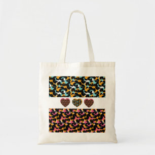 Bolso De Tela Corazones con Estampado de Animales
