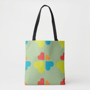 Bolso De Tela Corazones Cruz