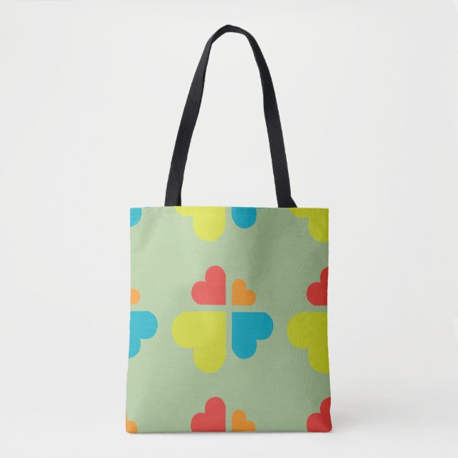 Bolso De Tela Corazones Cruz (Anverso)