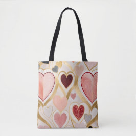 Bolso De Tela Corazones de amor