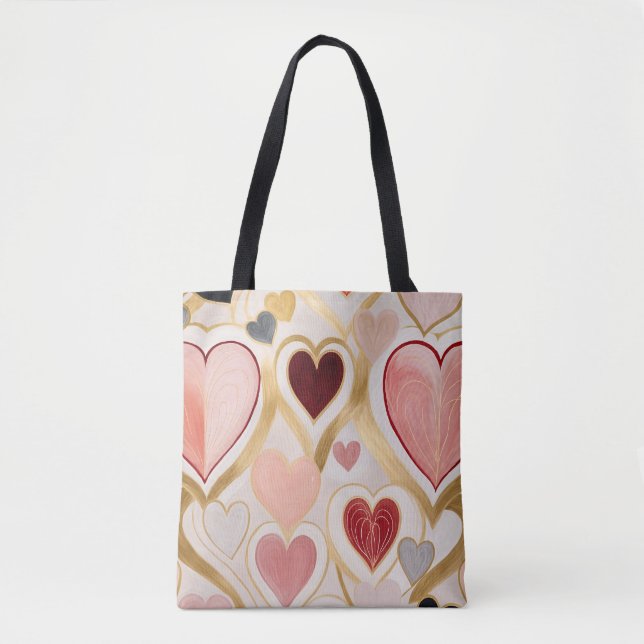 Bolso De Tela Corazones de amor (Anverso)