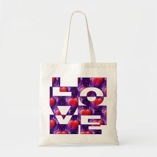 Bolso De Tela corazones de AMOR (Frente)