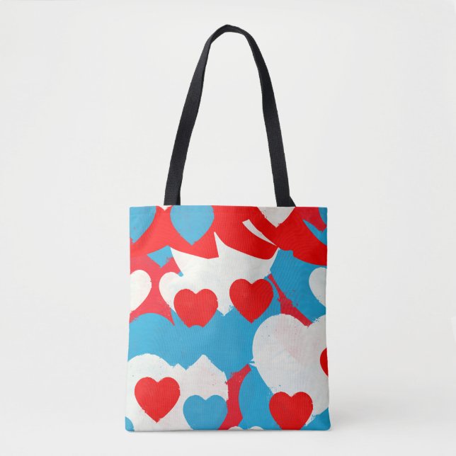 Bolso De Tela Corazones de amor (Anverso)