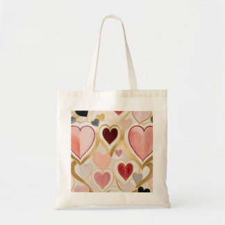 Bolso De Tela Corazones de amor