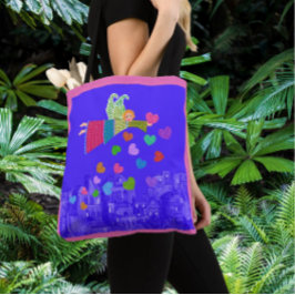 Bolso De Tela Corazones de ángel del arte popular