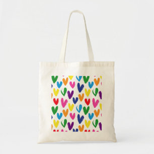Bolso De Tela Corazones de colores