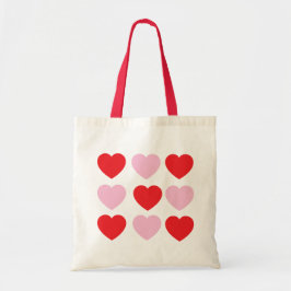 Bolso De Tela Corazones de Día de San Valentín rojo y rosa