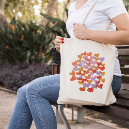 Bolso De Tela Corazones de fusión de acuarela - retro