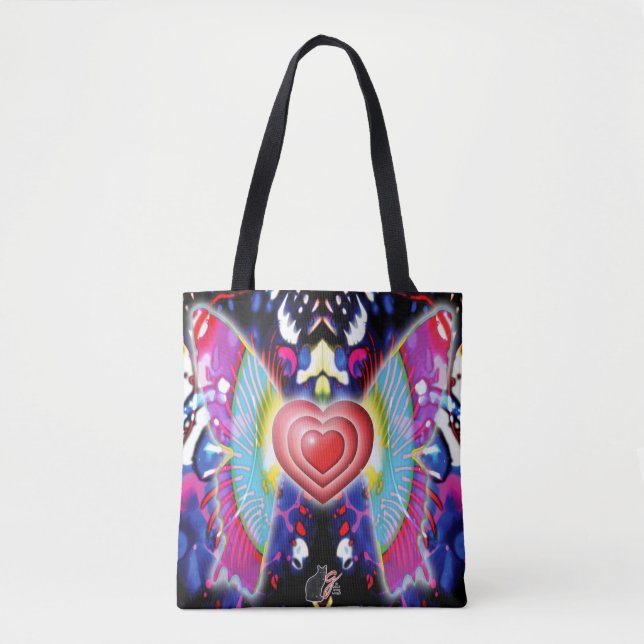 Bolso De Tela Corazones De Glys (Anverso)