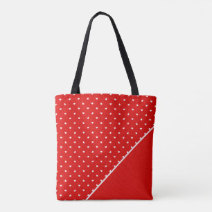 Bolso De Tela Corazones de lunares