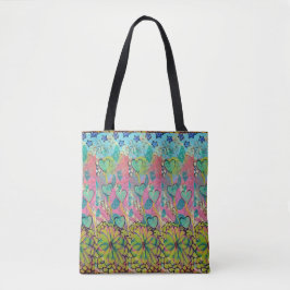 Bolso De Tela Corazones de medios mixtos