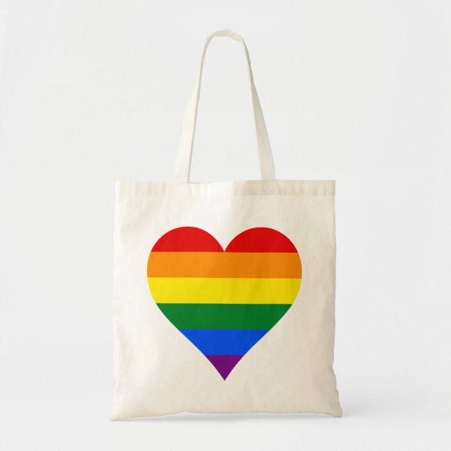Bolso De Tela corazones de orgullo LGBT Tote presupuestario (Frente)