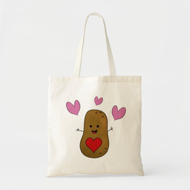 Bolso De Tela Corazones de papa (Frente)